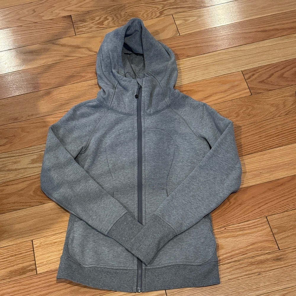 Lululemon Gray Hooded Zip-Up Scuba Hoodie